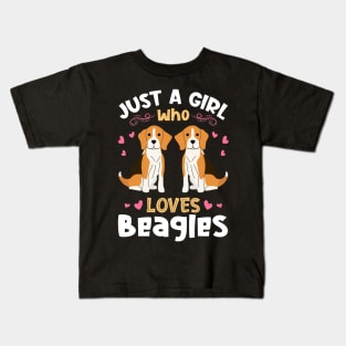 Just a Girl who Loves Beagles Kids T-Shirt